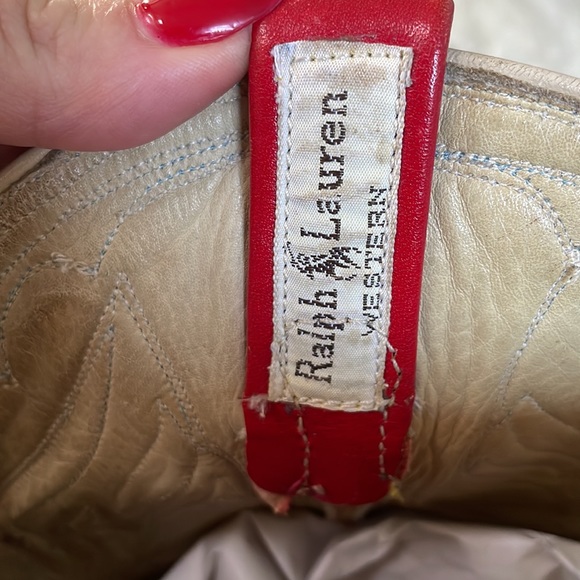 VTG Ralph Lauren Red Phoenix Bird Cowboy Boots Size 7 - Picture 6 of 12